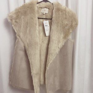 NWT LOFT Faux Fur Vest